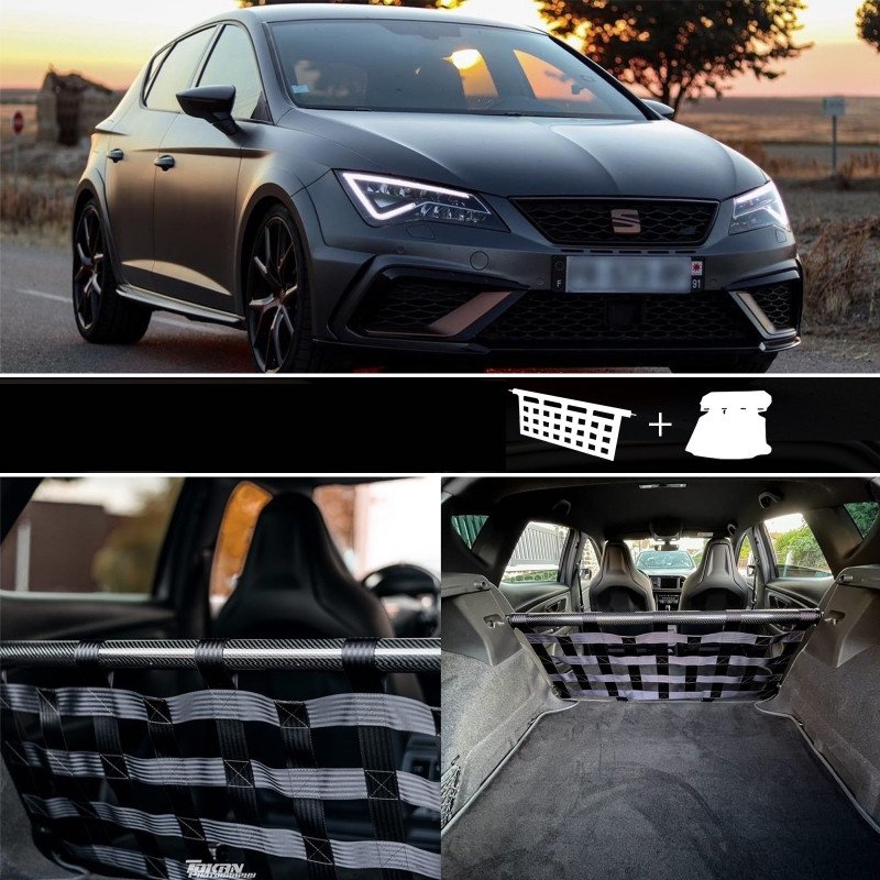 Clubsport Komplettset - Strebe mit Netz und Teppich für Seat Leon 5F inkl.Cupra - nicht für ST